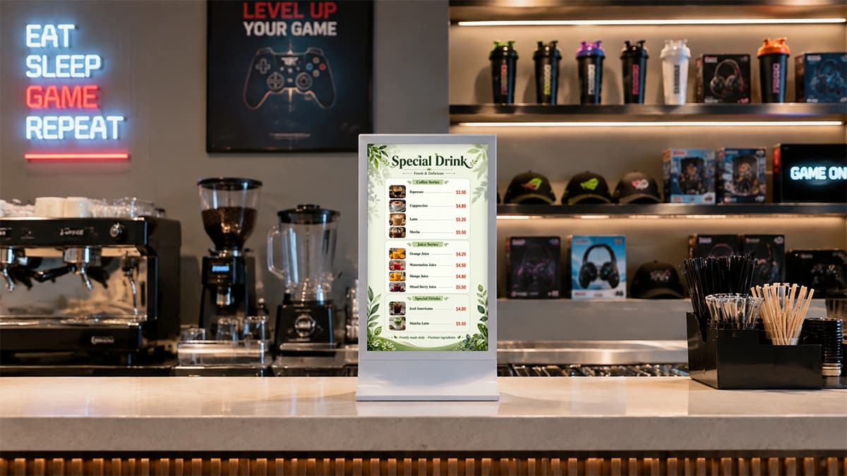 digital signage solutions for gaming cafe