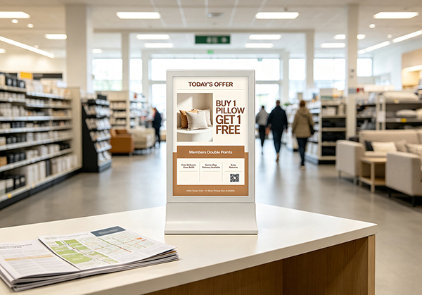 Strategic Placement of Digital Signage Solutions in Furniture Showrooms: From Entrance to Checkout